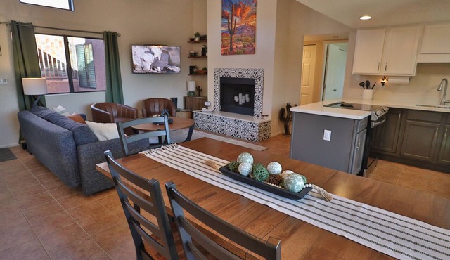 Sabino Cactus Grove is a serene condo retreat with stunning mountain views and a clean, natural design.