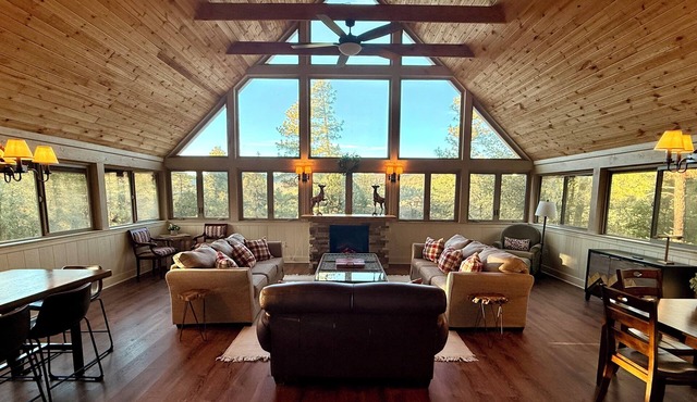 Spacious Forest View Prescott Cabin with Game Room, Large Deck & Family Friendly